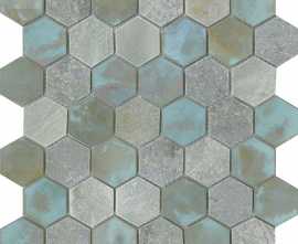 Мозаика L241715271 Worn Hexagon Verdigris 30x30,5 от L'Antic Colonial