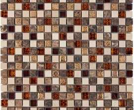 Мозаика PIX721 Мозаика из мрамора и стекла 15x15 300х300x8 от Pixmosaic