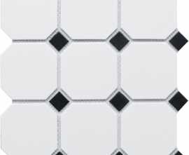 Мозаика Octagon big White/Black Matt (CLA006) 30х30 от StarMosaic