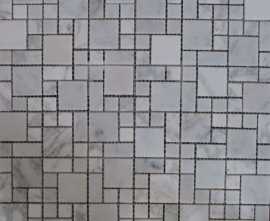 Мозаика ASS 18P Мозаика из камня 30x30 (чип 1.5x1.5+ 1.5x3.2 + 3.2x3.2) от TonoMosaic