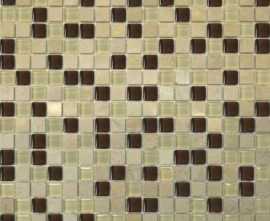 Мозаика № 2027 микс мрамор бежевый-коричневый-молочный (1.5х1.5) 30х30 от Роскошная мозаика