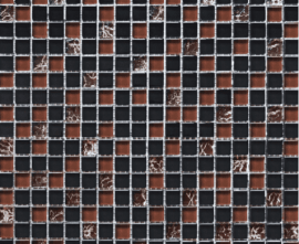 Мозаика № 2076 микс черный-коричневый-шоколад с рисунком (1.5х1.5) 30х30 от Роскошная мозаика