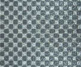 Мозаика № 647 шахматка серый рифленный верх-платина рифленный низ (1.5х1.5) 30х30 от Роскошная мозаика