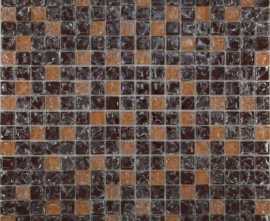 Мозаика № 451 микс коричневый колотый-бежевый колотый (1.5х1.5) 30х30 от Роскошная мозаика