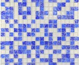 Мозаика № 450 микс синий-голубой-белый (1.5х1.5) 30х30 от Роскошная мозаика