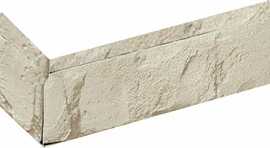 Искусственный камень 161300У Бельгия белый угловой 125x217x68x15x20 от Bergstone