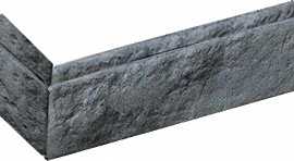 Искусственный камень 162619ГПУ Сан Марко черный пепел угловой гипс 100x192х62x12-15 от Bergstone