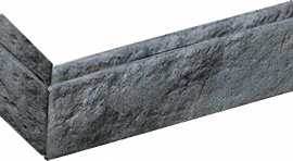 Искусственный камень 162619У Сан Марко черный пепел угловой 100x192х62x12-15 от Bergstone