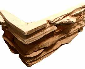 Искусственный камень 160103У Скалистый берег кофе с молоком угловой 99x195x99x35 от Bergstone