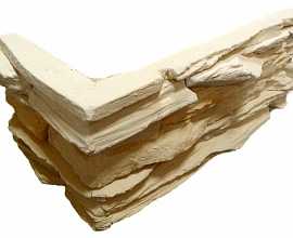 Искусственный камень 160101У Скалистый берег светло-бежевый угловой 99x195x99x35 от Bergstone